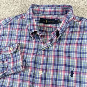 Polo Ralph‎ Lauren L/S Oxford Button Front Shirt Men's Plaid Large